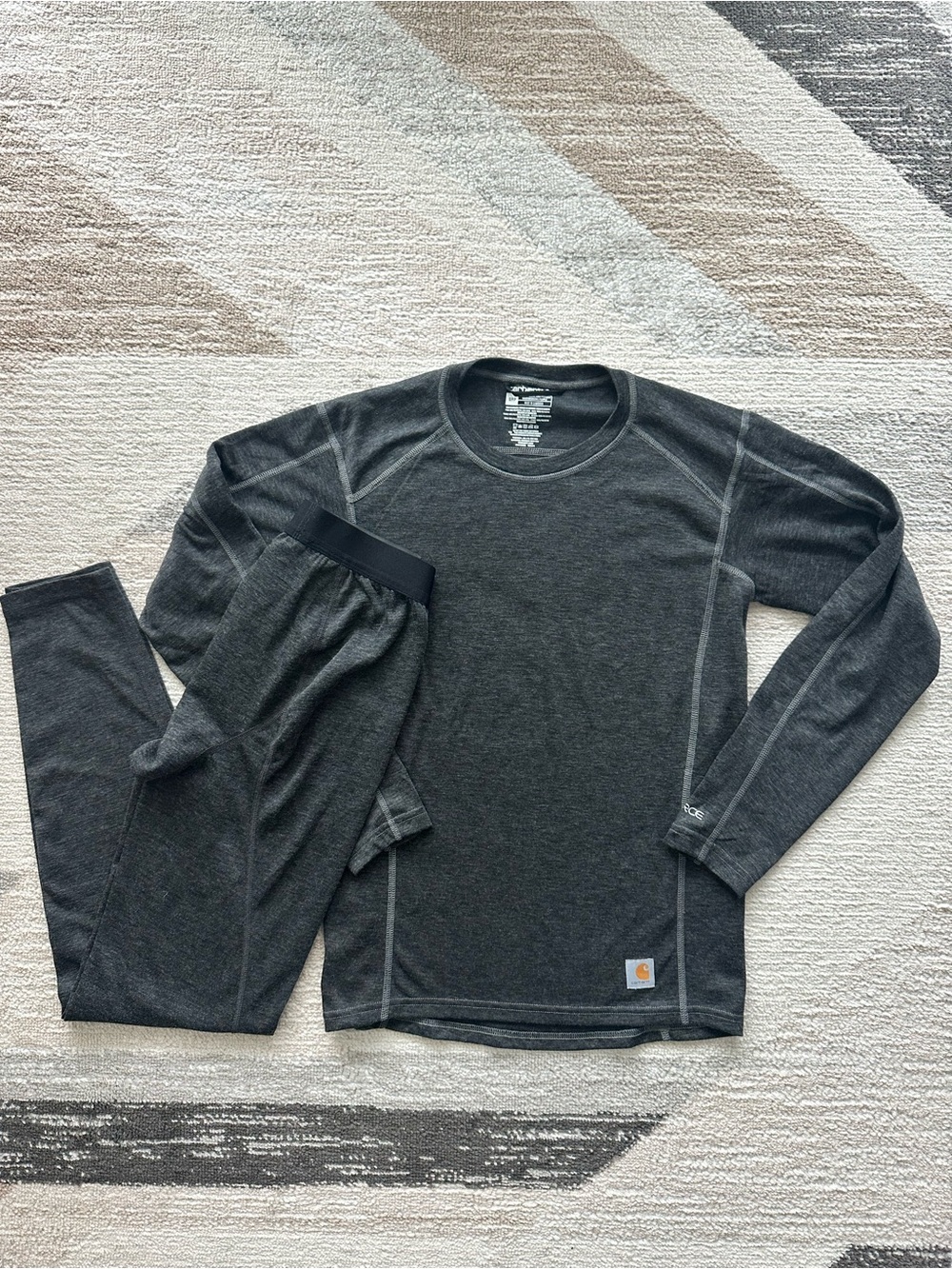 Carhartt Force Base Layer Poly-Wool Thermal Top & Bottoms Set Midweight Size S